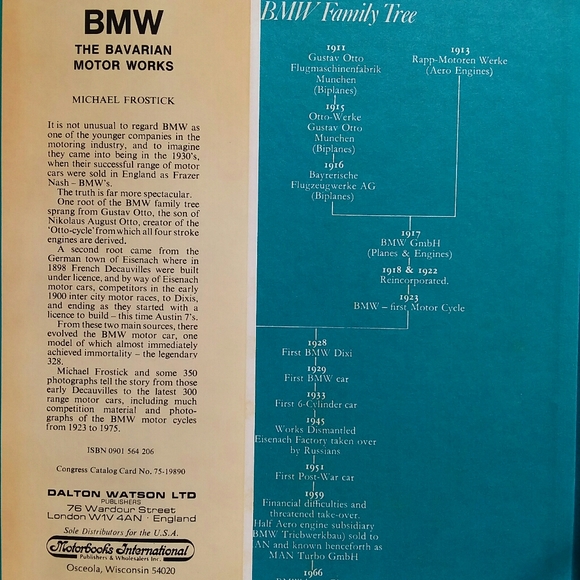 Book - BMW by Michael Frostick 1976 - Picture 2 of 2